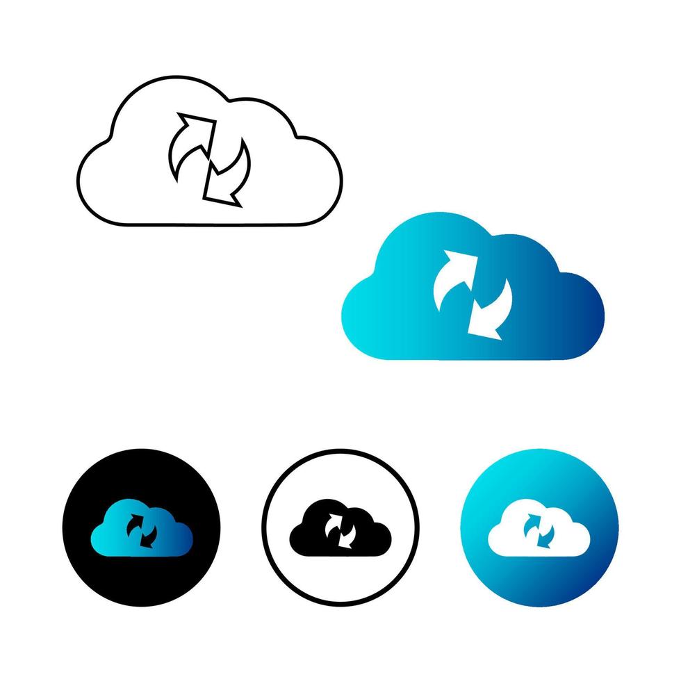 illustrazione astratta dell'icona di sincronizzazione dei dati cloud vettore