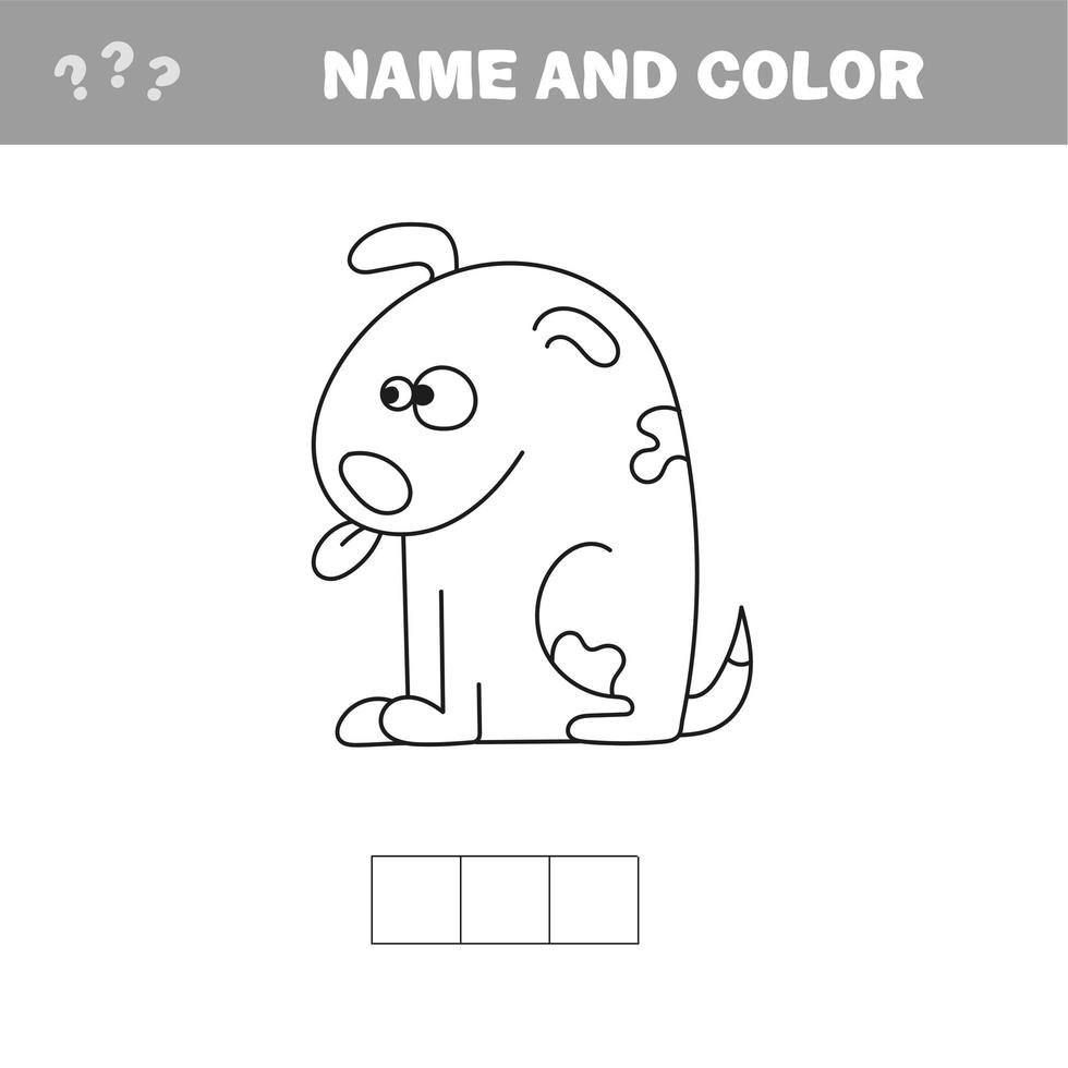 pagina da colorare per bambini. illustrazione vettoriale di cane.