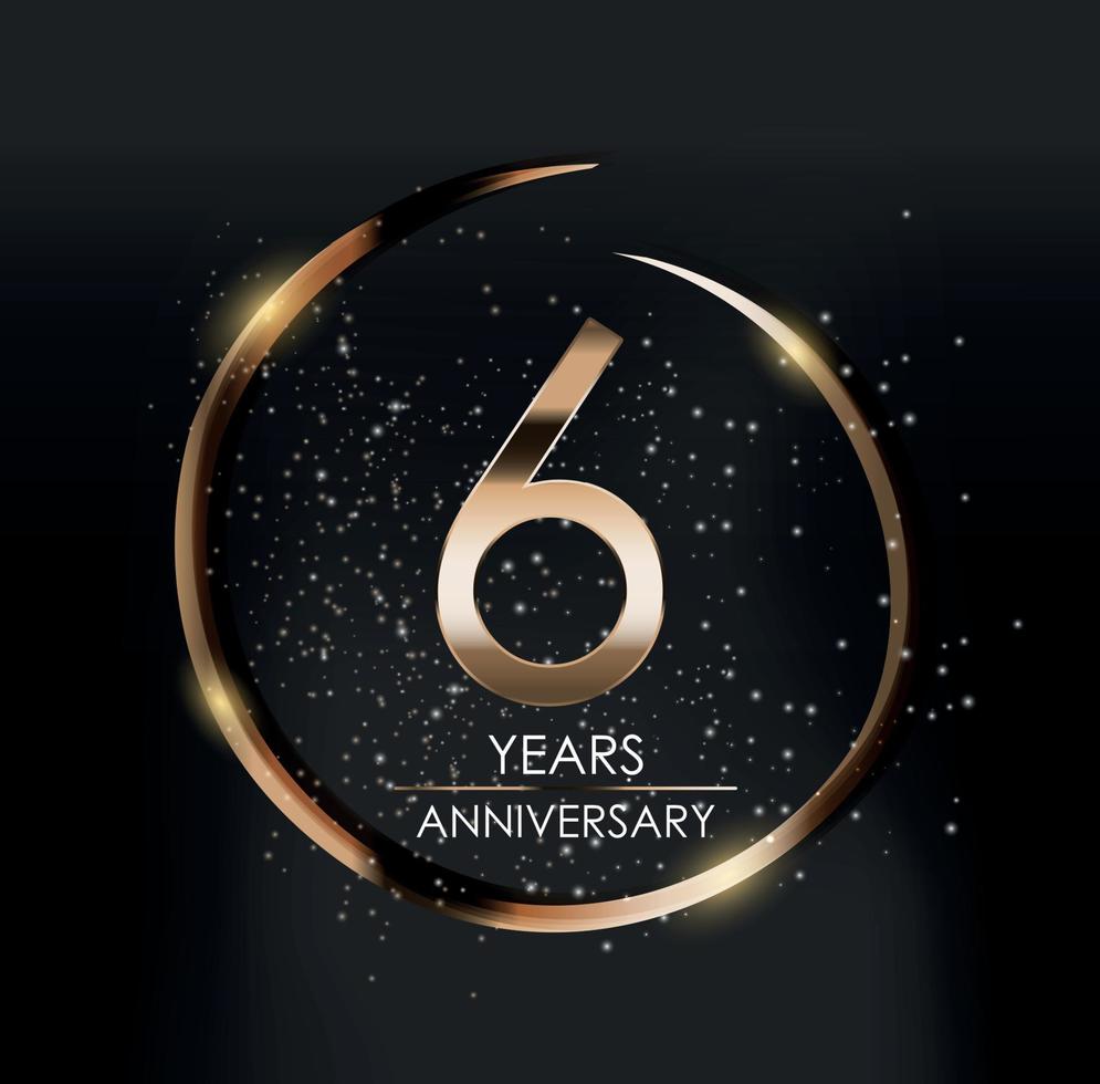 modello logo 6 anni anniversario illustrazione vettoriale