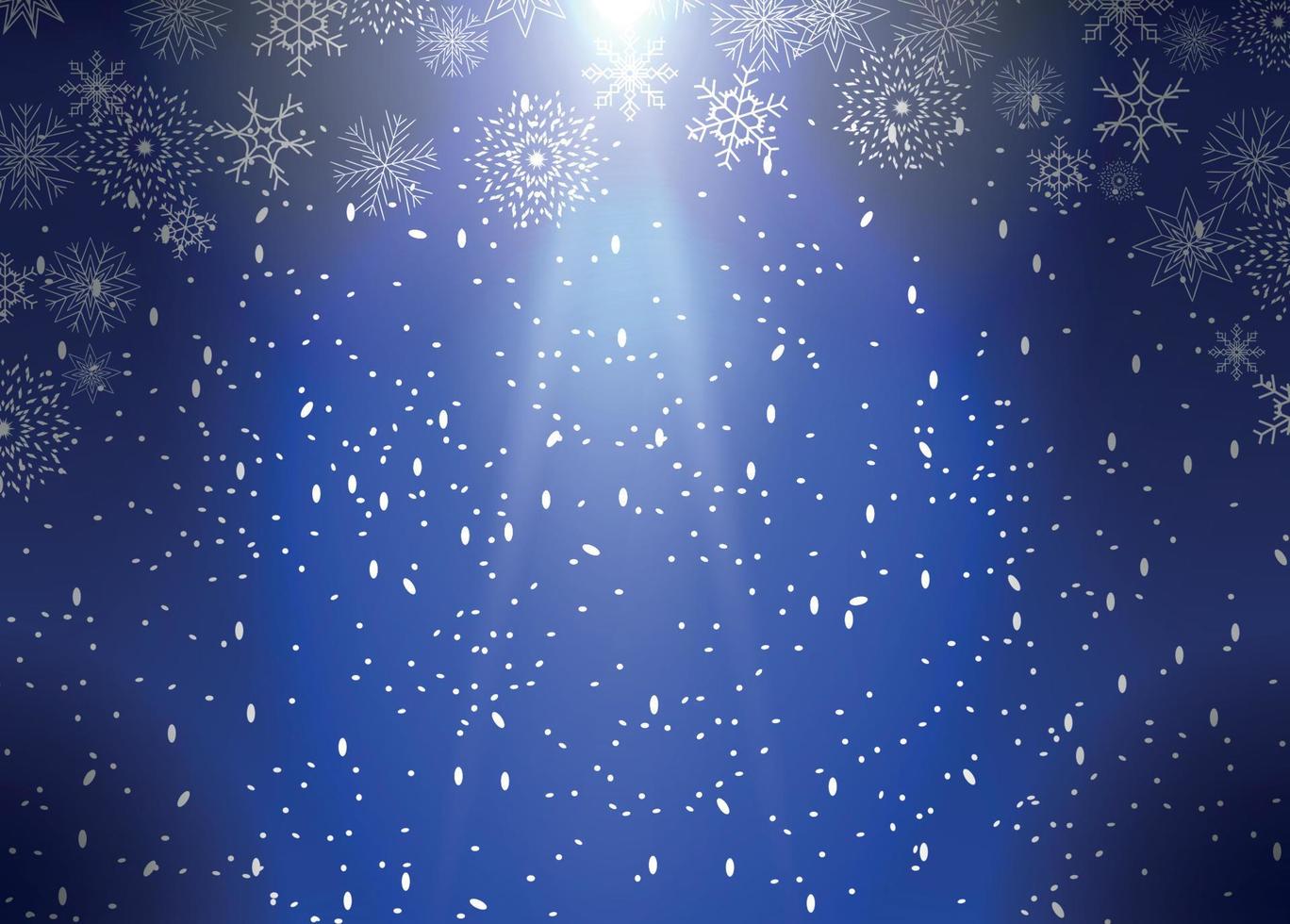 fiocchi di neve di natale su sfondo blu. illustrazione vettoriale. vettore