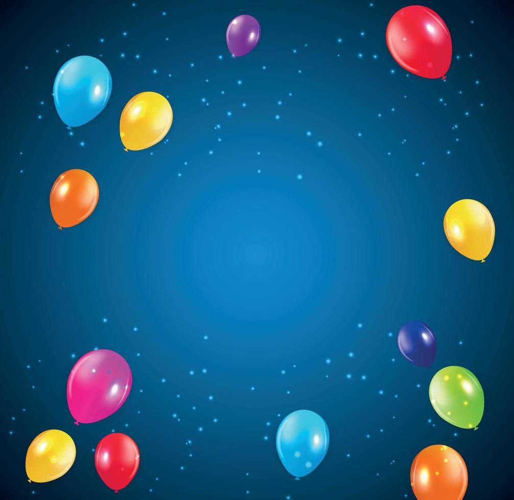 sfondo di festa di buon compleanno con bandiere e palloncini illustrazione vettoriale