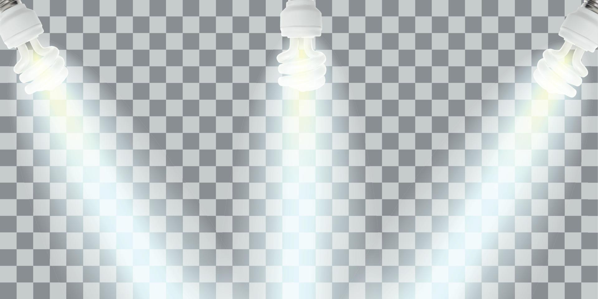 lampada di risparmio energetico su sfondo trasparente. illustrazione vettoriale. vettore