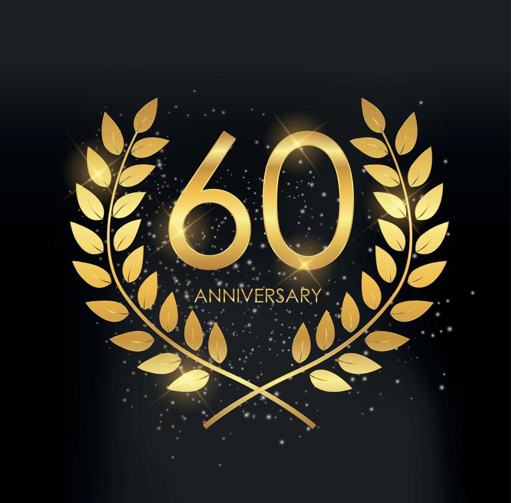 modello logo 60 anni anniversario illustrazione vettoriale