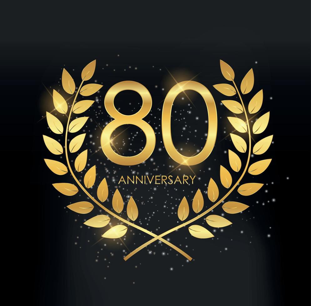 modello logo 80 anni anniversario illustrazione vettoriale