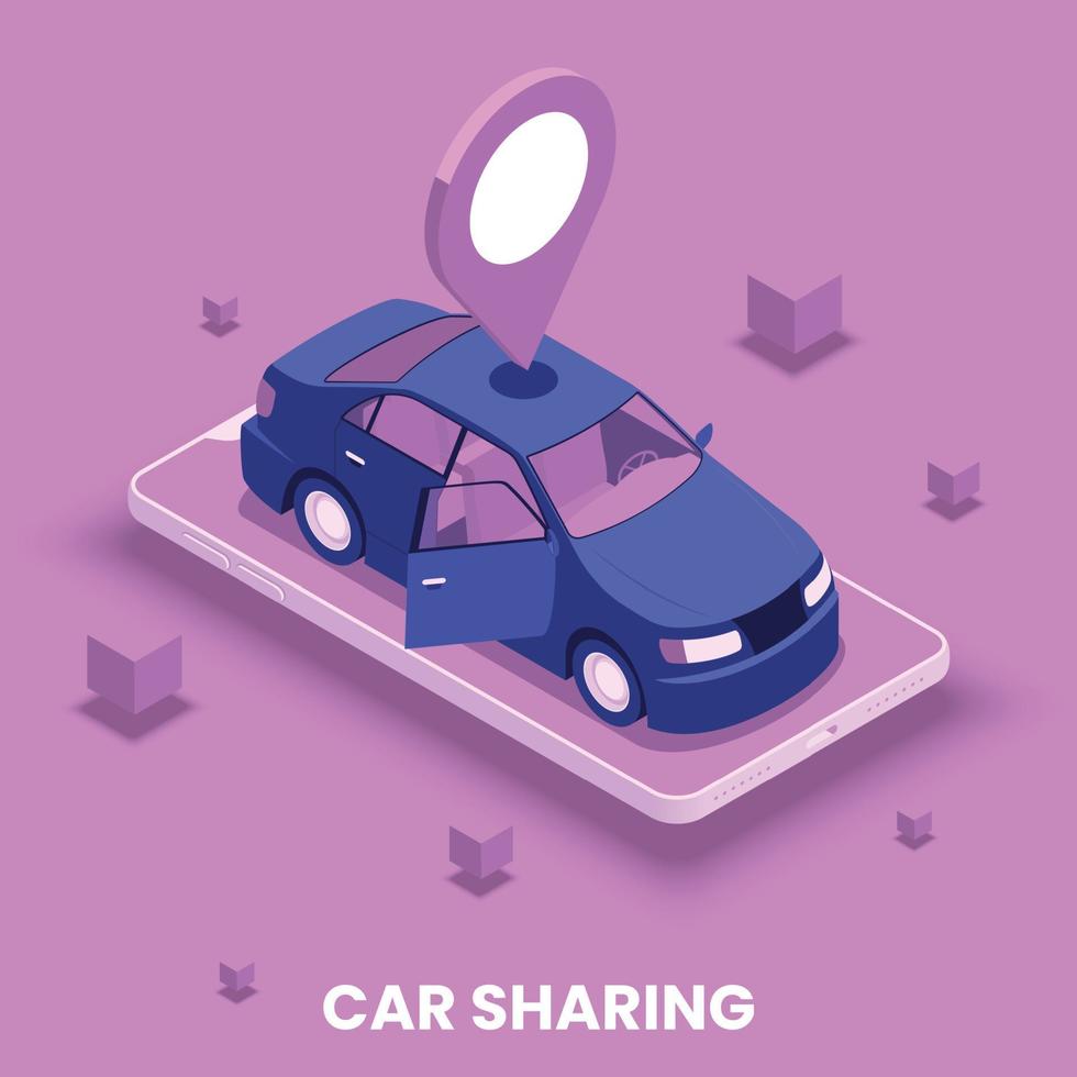 concetto di car sharing vettore