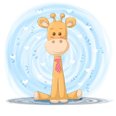 Illustrazione della giraffa del fumetto - personaggi dei cartoni animati. vettore