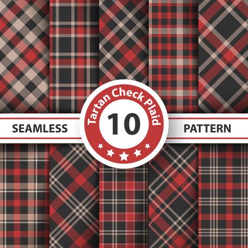 Classico tartan, tovaglia da picnic, percalle, bufali, lamberjack, buon natale check plaid seamless patterns. vettore