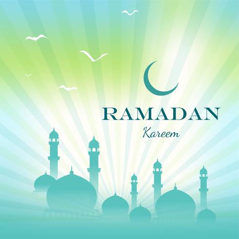 Ramadan Kareem Greeting Card e sfondo islamico con pattern arabo vettore