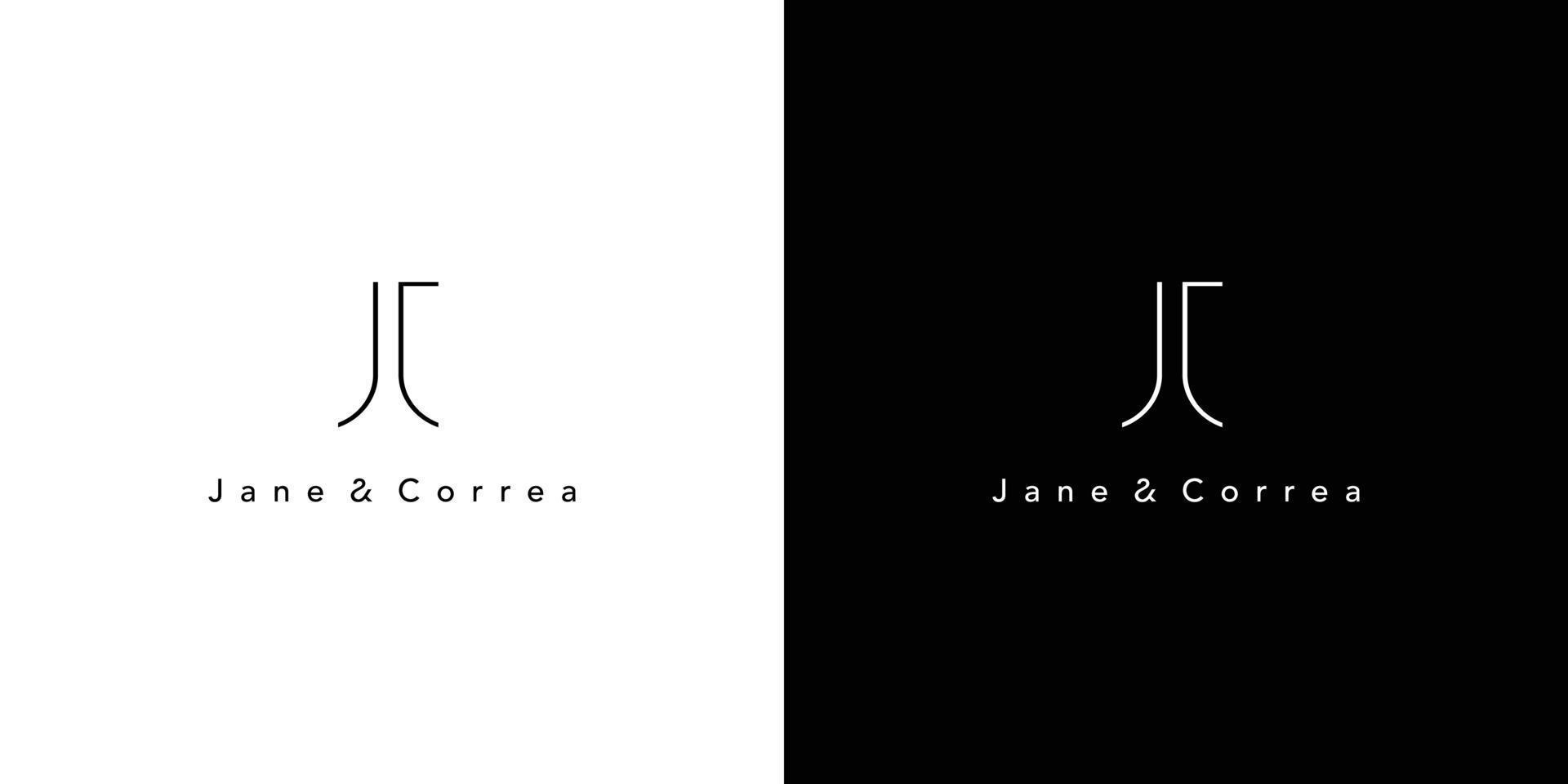 design del logo delle iniziali jc della lettera moderna e di lusso vettore