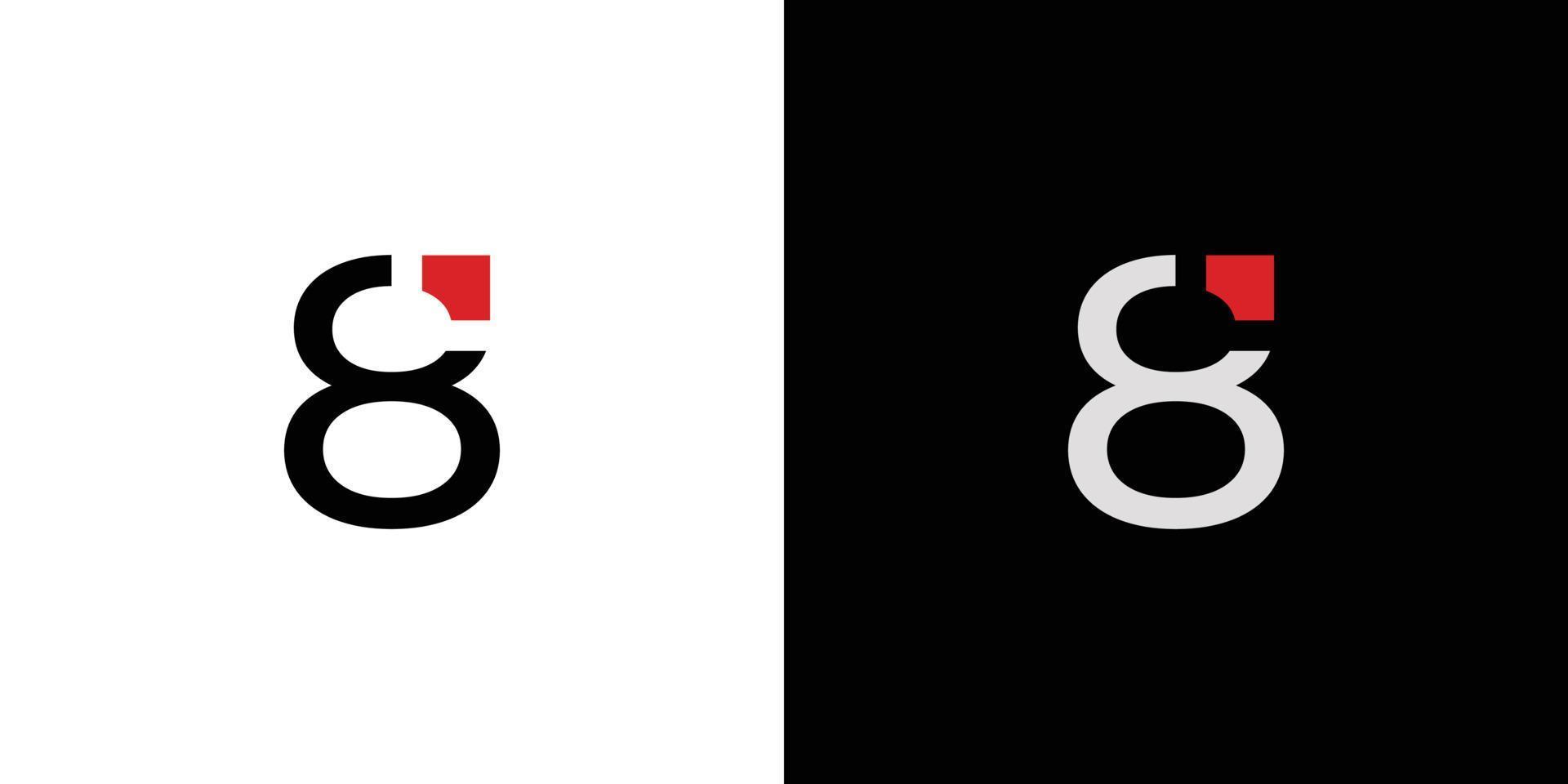 design del logo numero 8 semplice e moderno vettore