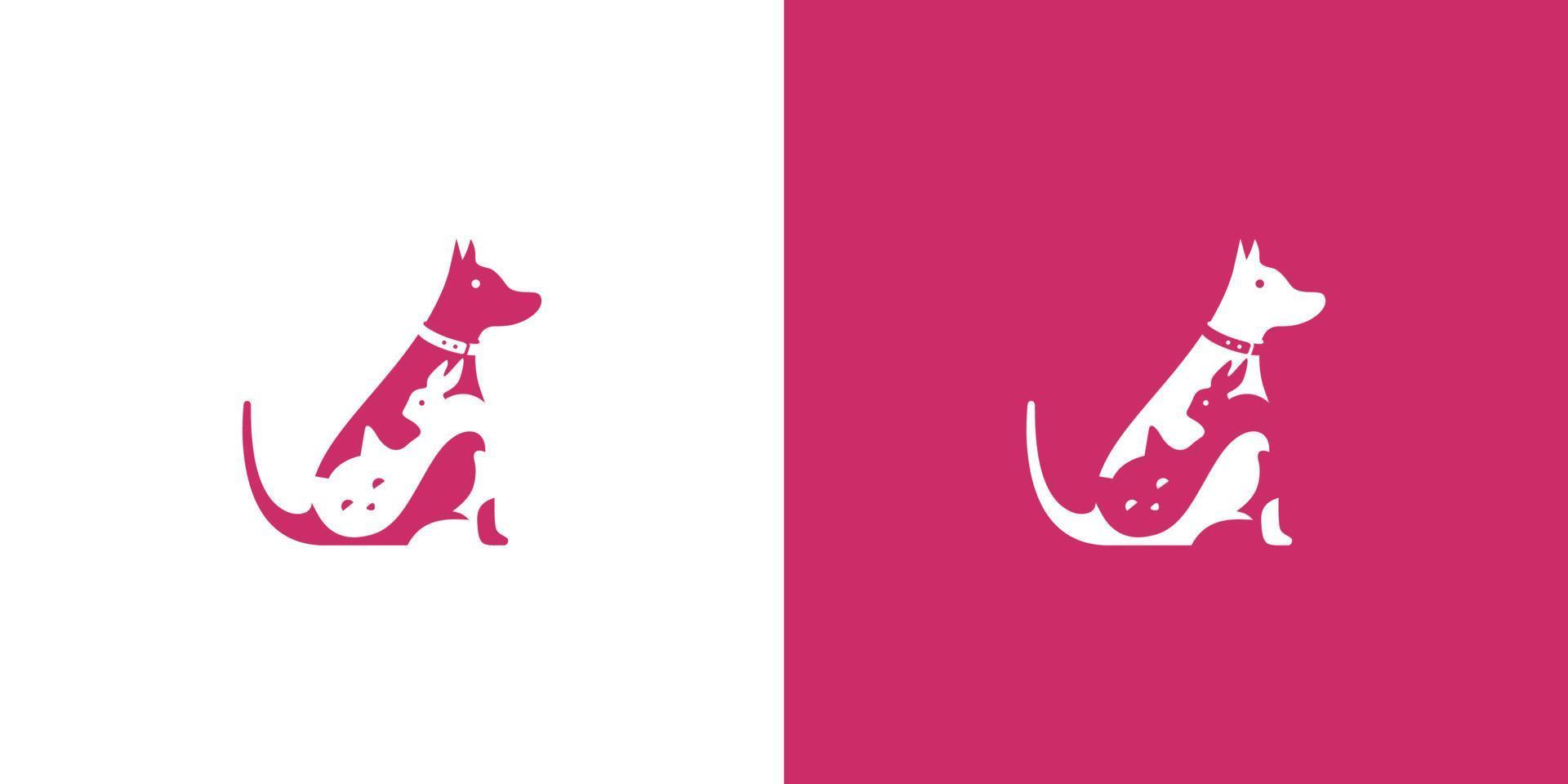 il design semplice e moderno del logo dei punti per animali domestici è adatto per il business degli animali domestici 3 vettore