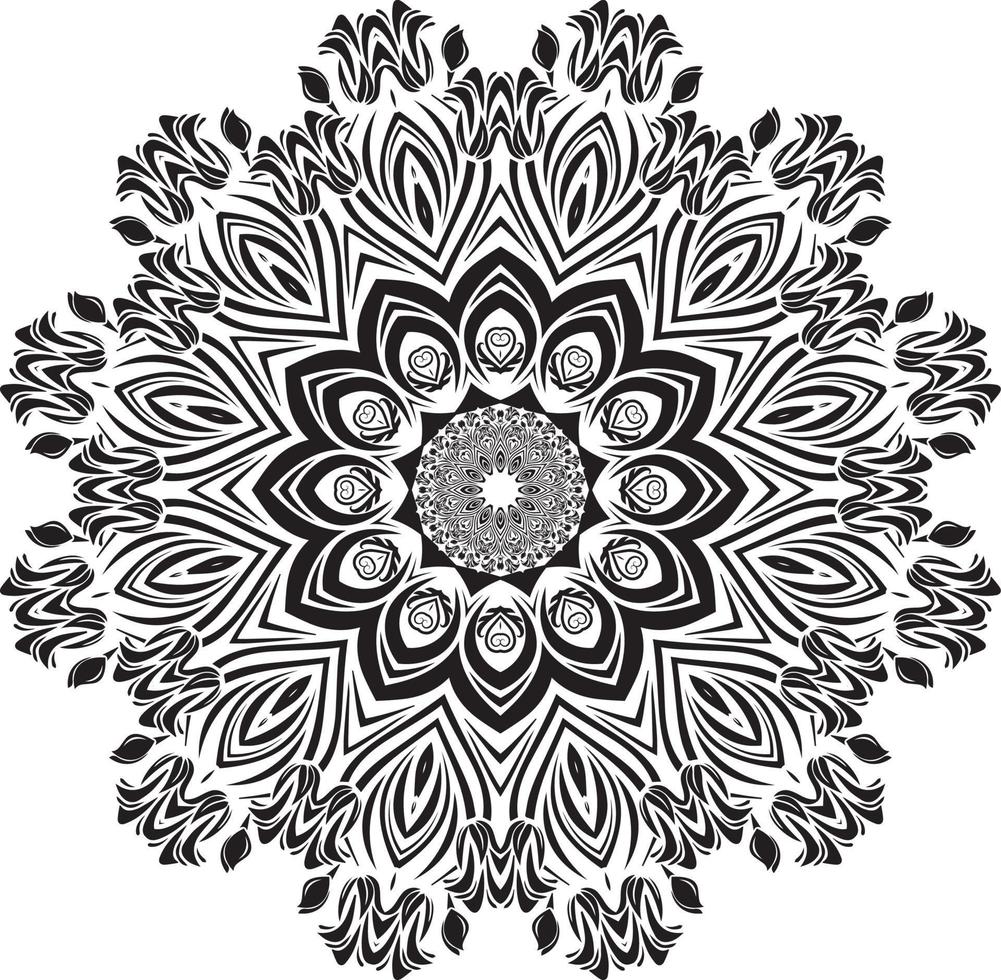 mandala pagine di libri da colorare, ornamento rotondo decorativo a forma di fiore, vettore orientale, modelli di terapia antistress, elementi di design intrecciati, vettore di loghi yoga