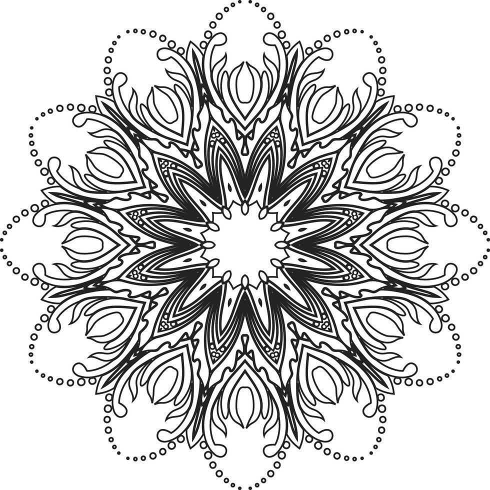 mandala pagine di libri da colorare, ornamento rotondo decorativo a forma di fiore, vettore orientale, modelli di terapia antistress, elementi di design intrecciati, vettore di loghi yoga