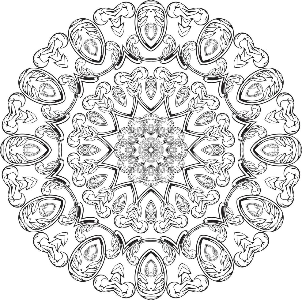 mandala pagine di libri da colorare, ornamento rotondo decorativo a forma di fiore, vettore orientale, modelli di terapia antistress, elementi di design intrecciati, vettore di loghi yoga