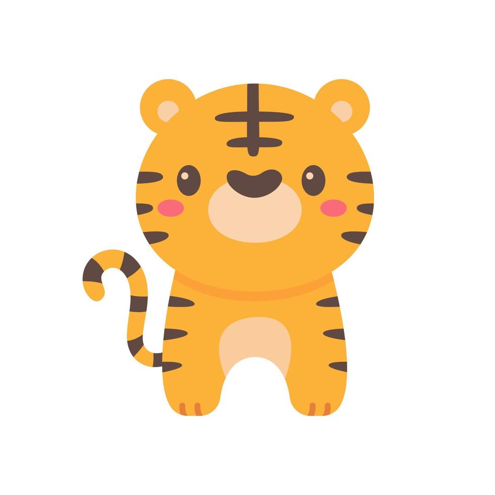cartoni animati di animali selvatici. simpatici elementi di tigre per decorare l'anno della tigre vettore
