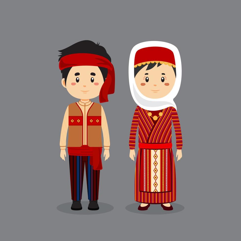 personaggio di coppia che indossa abiti nazionali armeni vettore