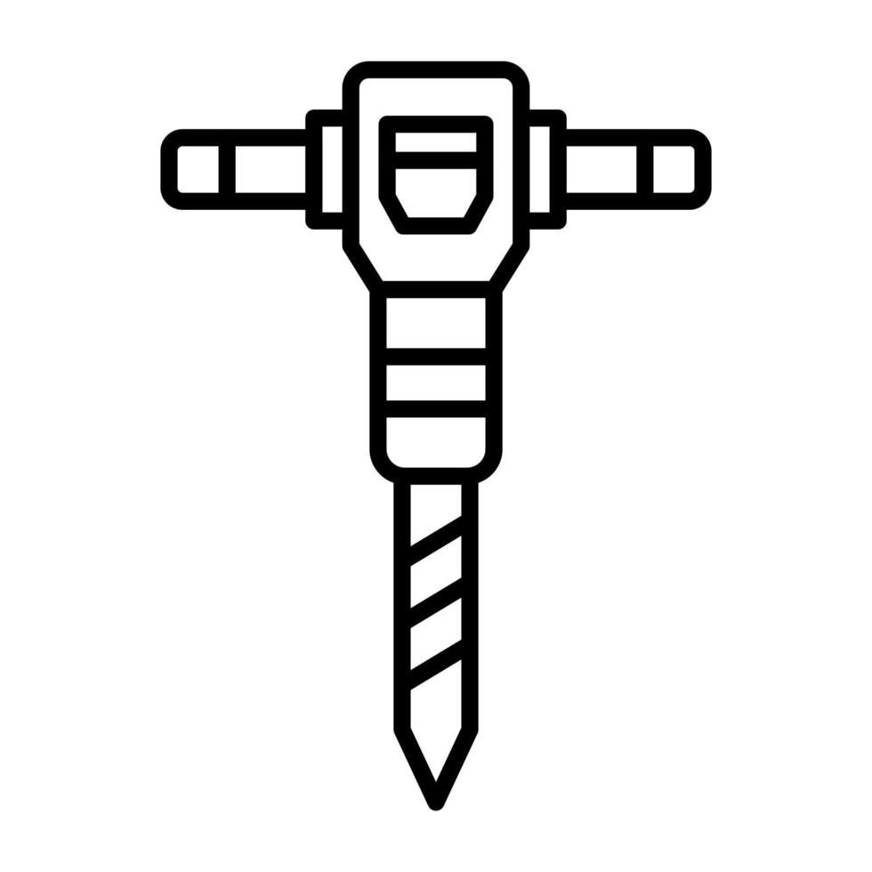 icona della linea di martello pneumatico vettore