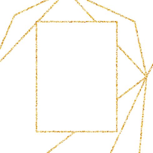 Cornice oro geometrica per sfondo invito matrimonio o compleanno. vettore