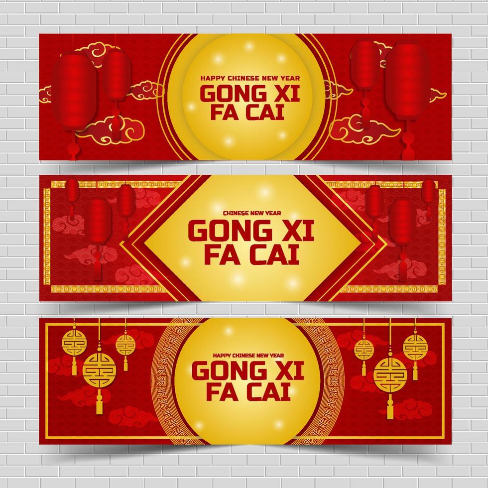 modello di banner gong xi fa cai vettore