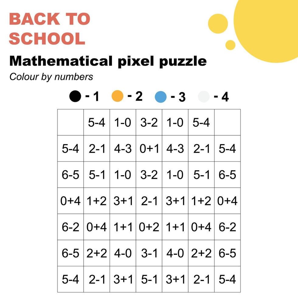pixel puzzle colore in base ai numeri vettore