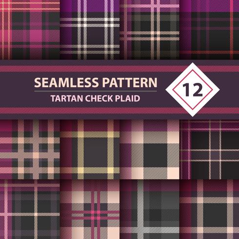 Classico scozzese, Merry Christmas check plaid seamless patterns. vettore