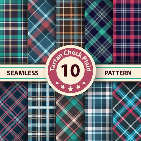 Classico scozzese, Merry Christmas check plaid seamless patterns. vettore