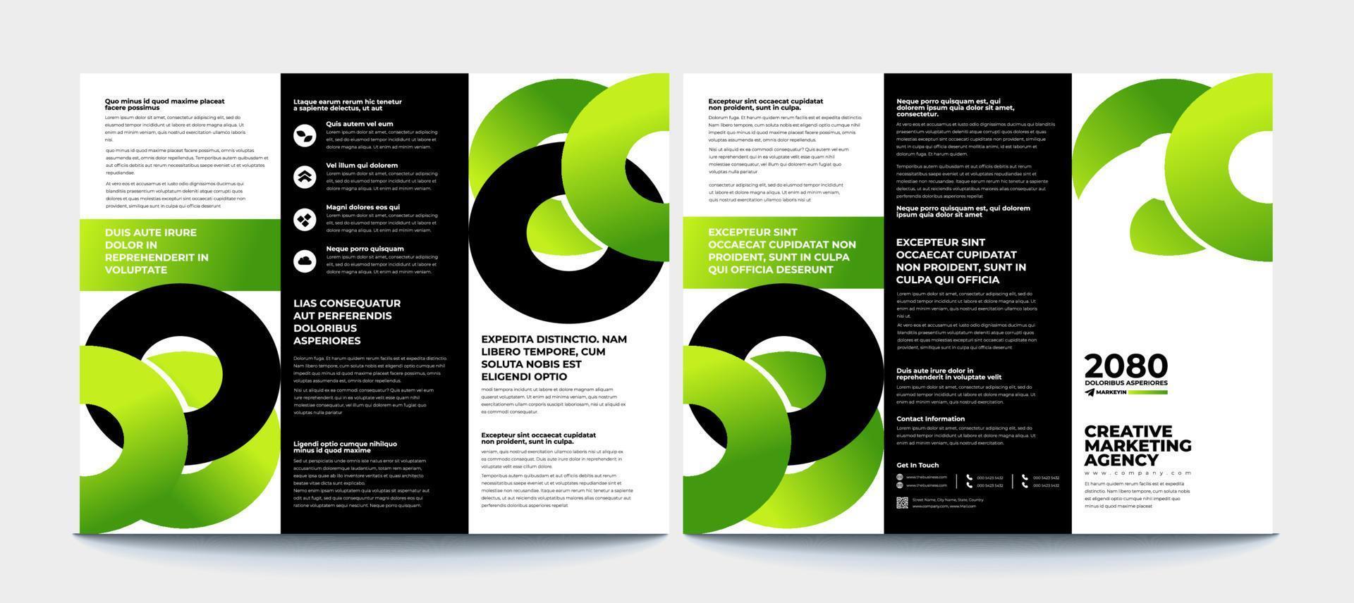 design di brochure, modello di brochure, ripiegamento creativo, brochure di tendenza vettore