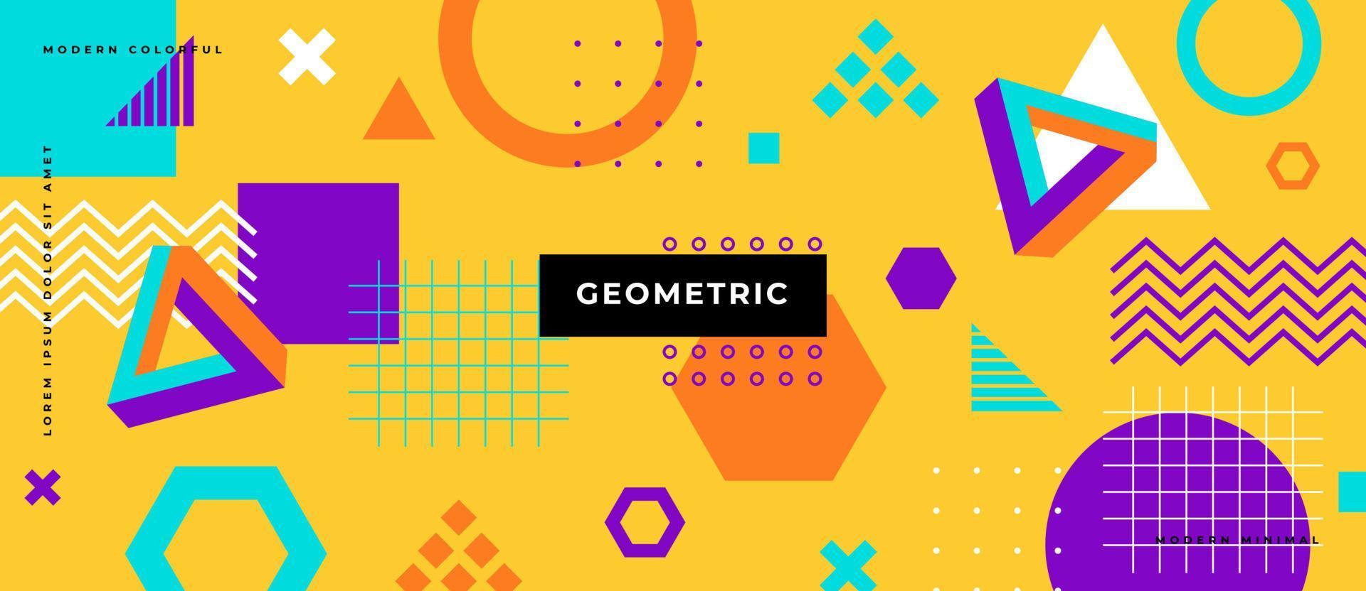 motivo geometrico senza soluzione di continuità nello stile degli anni '80. elementi in stile memphis, forma, punto, linea sfondo astratto colorato. vettore