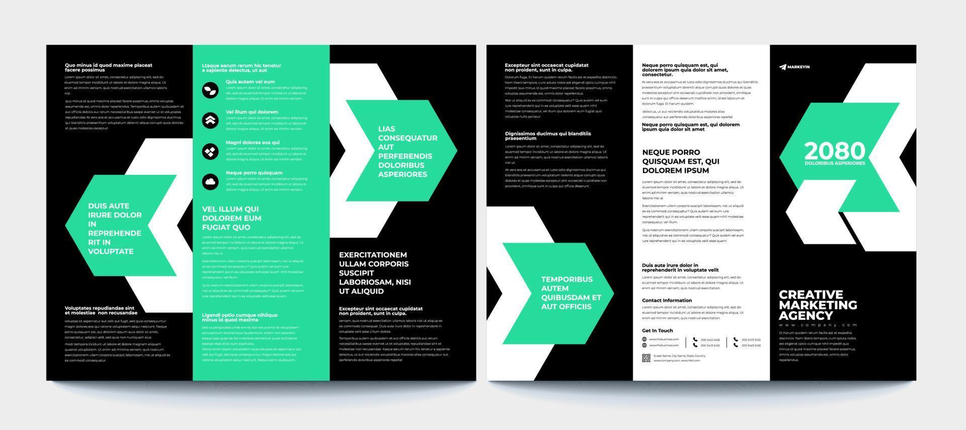 modello di brochure a tre ante aziendale moderno aziendale creativo vettore