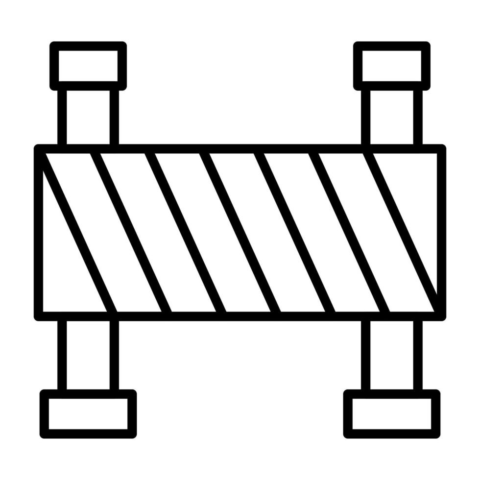 icona della linea della barriera di costruzione vettore