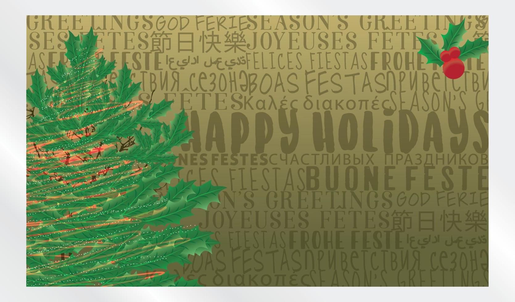 buone vacanze, buon natale, biglietto di auguri, anno nuovo, nuove speranze. carta, modello, poster, banner, design da utilizzare come consegna regalo per i tuoi clienti, amici o familiari. vettore