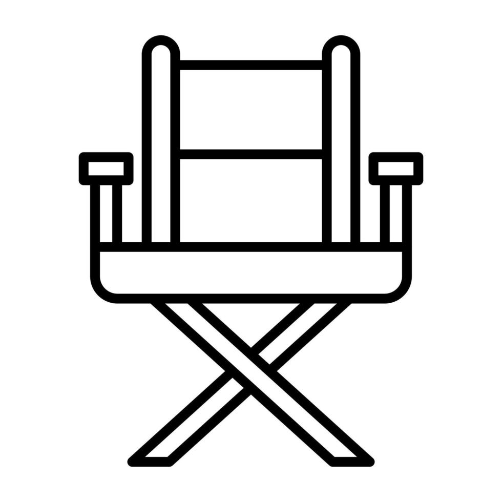 icona della linea della sedia da regista vettore