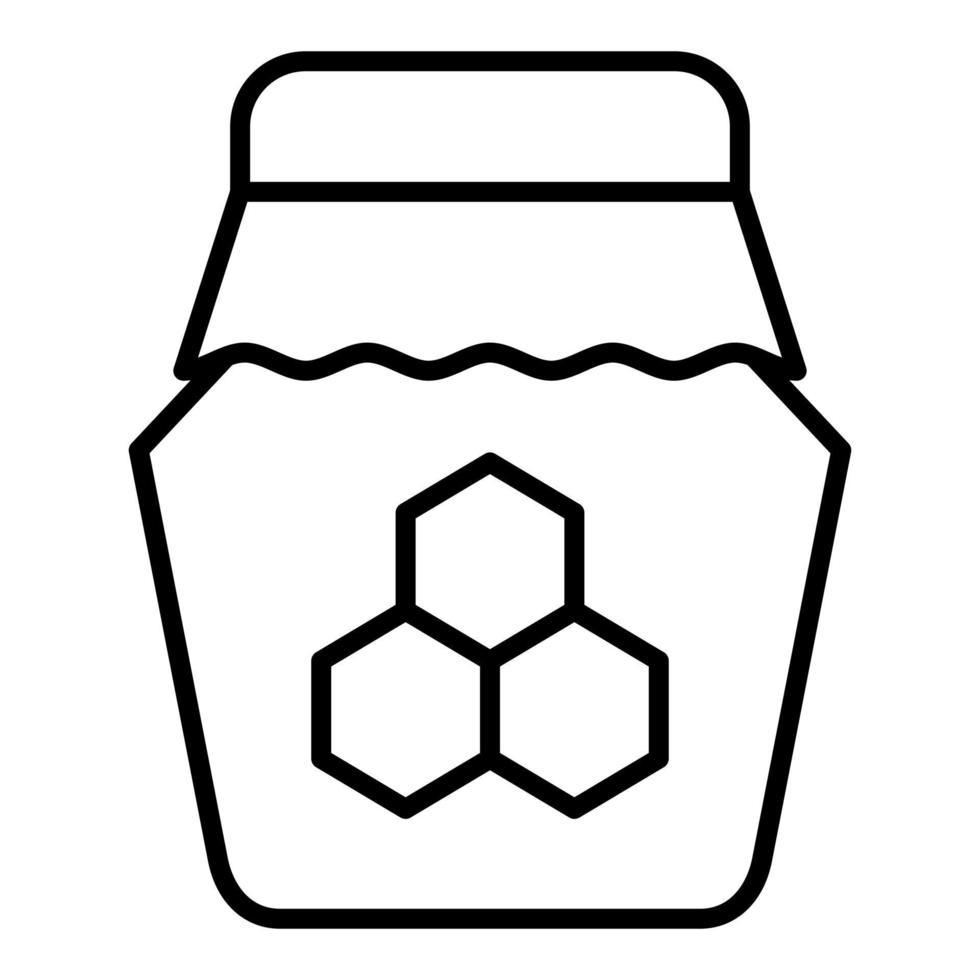 icona della linea del barattolo di miele vettore