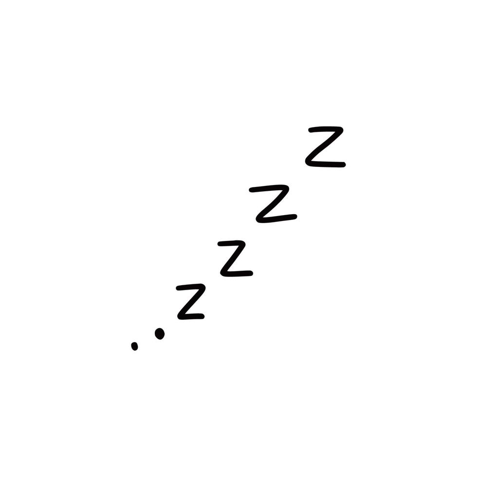 dormi zzzz insieme di simboli di doodle. vettore