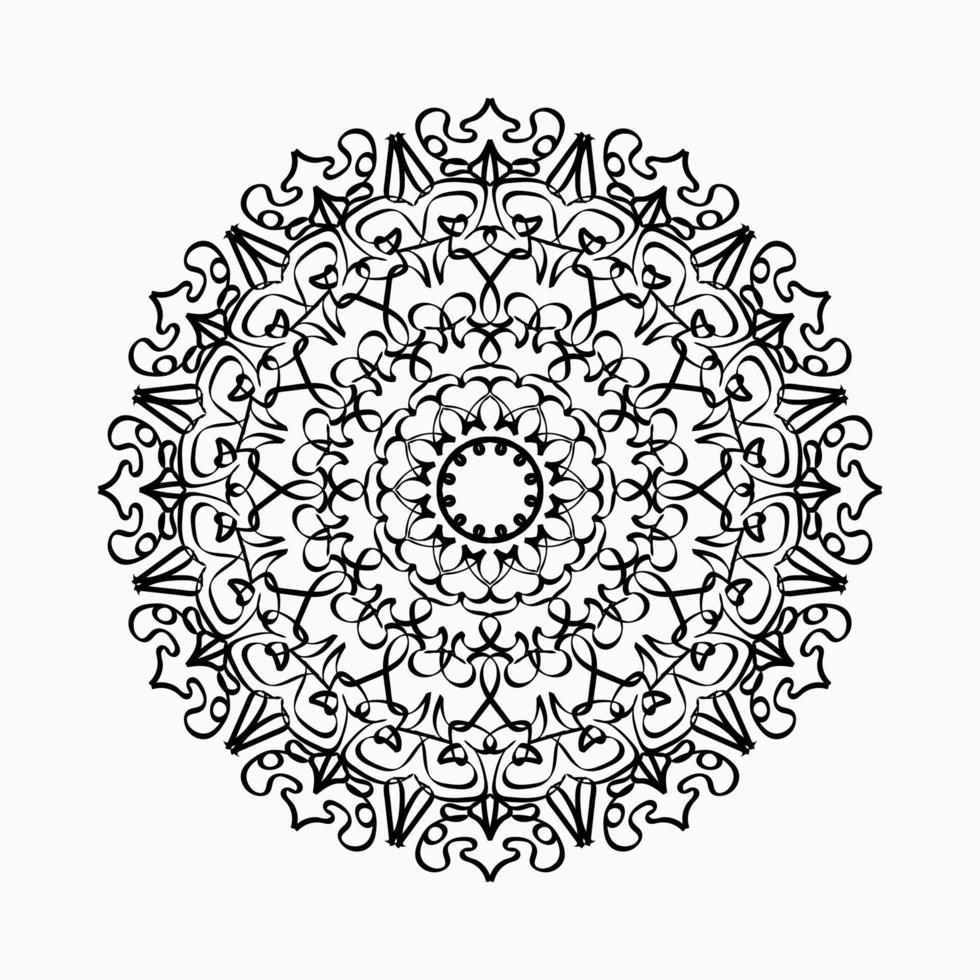 motivo circolare a forma di mandala con fiore per la decorazione del tatuaggio mandala all'henné. vettore