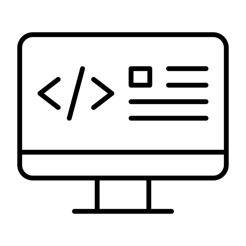icona della linea di codifica web vettore