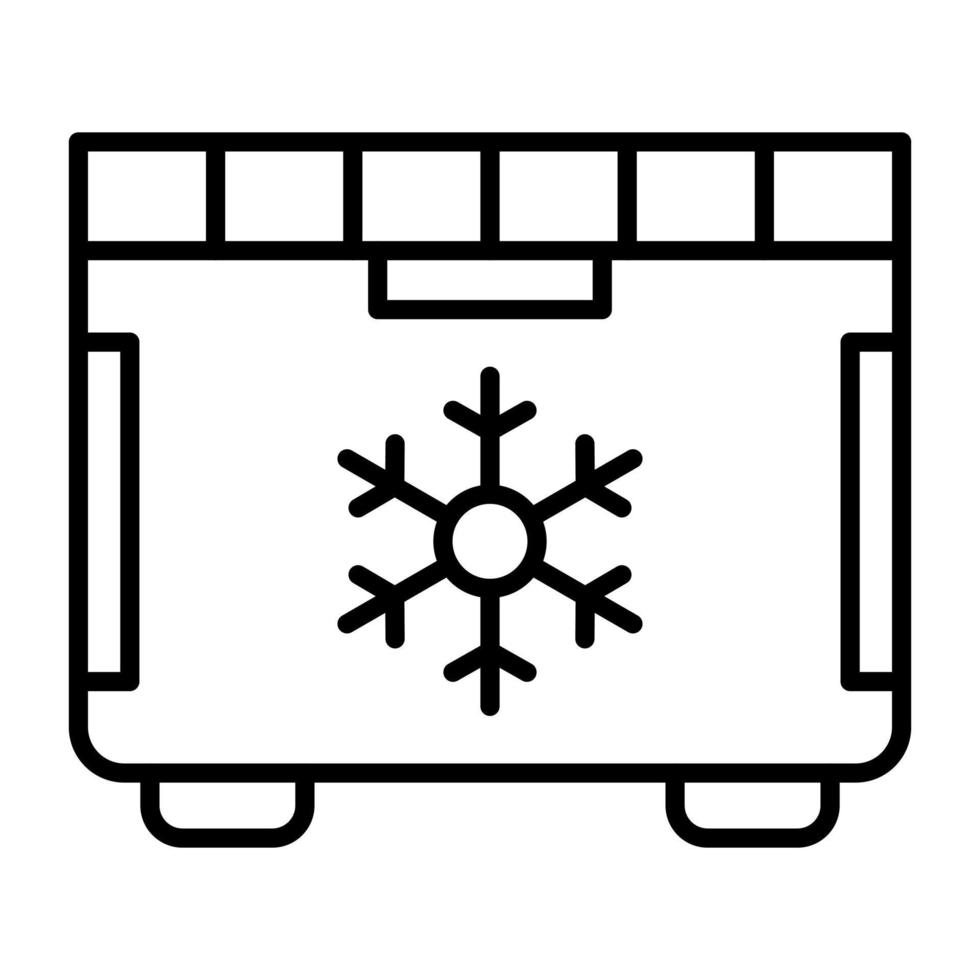 icona della linea del congelatore vettore