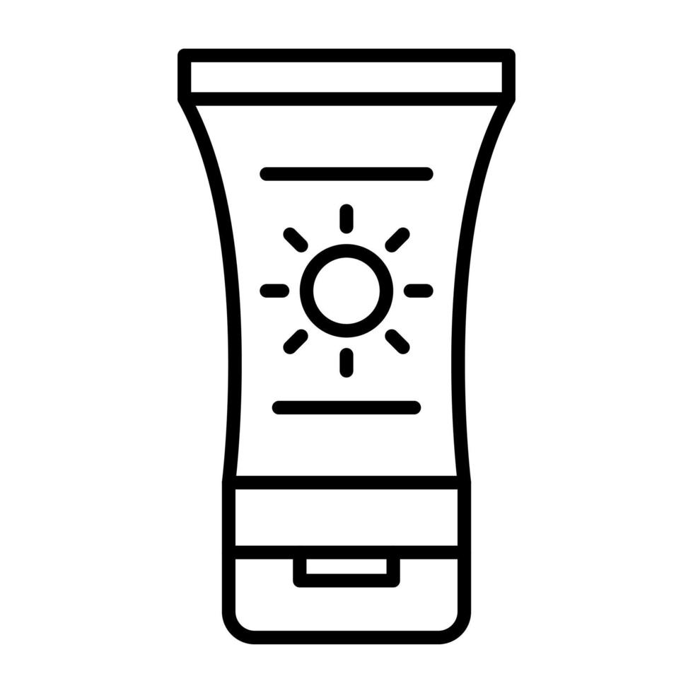 icona della linea di protezione solare vettore