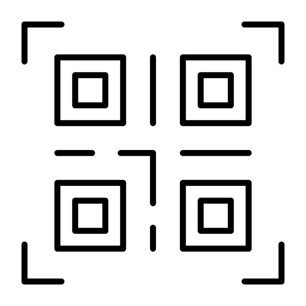 icona della linea del codice qr vettore