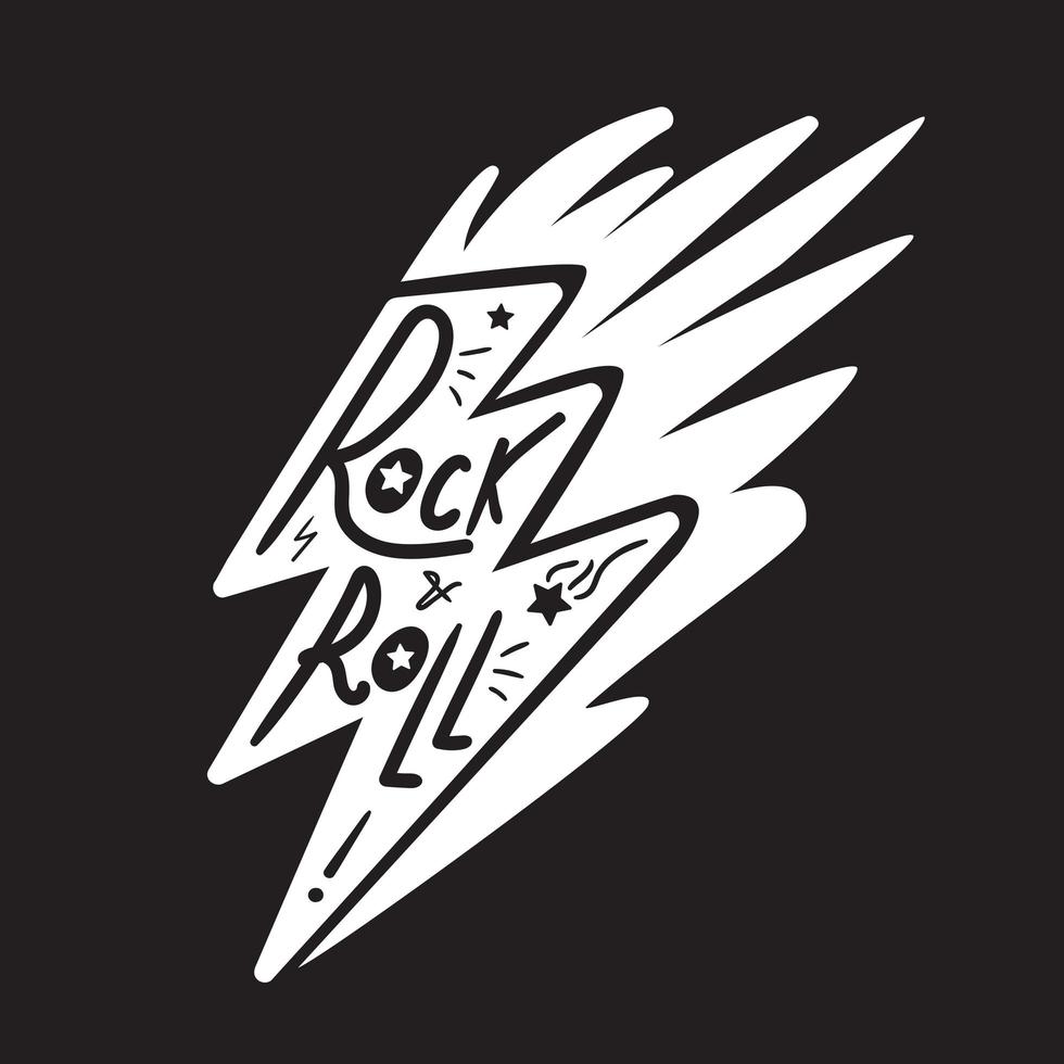 lettering rock and roll vettore