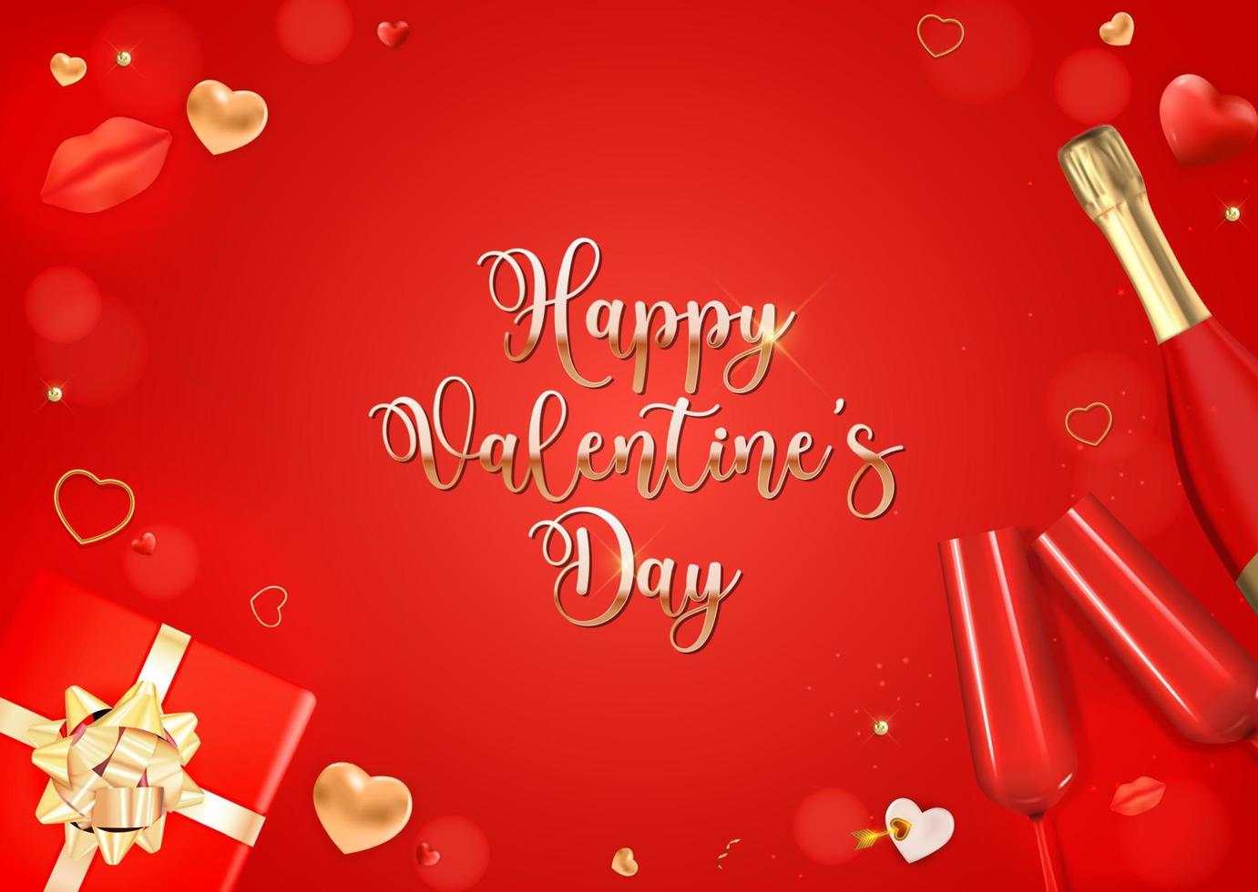 disegno di sfondo di saluto di San Valentino. modello per pubblicità, web, social media e annunci di moda. poster orizzontale, volantino, biglietto di auguri, intestazione per l'illustrazione vettoriale del sito web