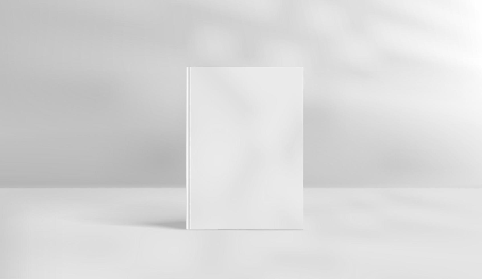 libro bianco con effetto bagliore solare. luce della finestra con riflessi sul muro e sul pavimento vettore
