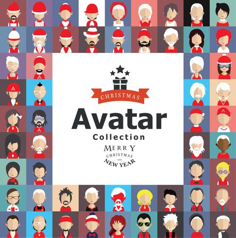 Set di avatar colorati di personaggi vettore