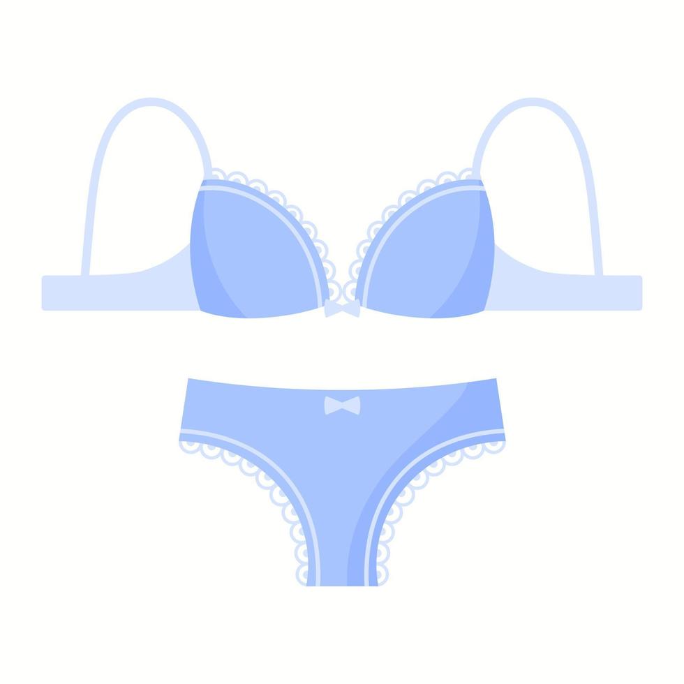 mutandine e reggiseno blu femminile sexy della biancheria intima. concetto di moda. vettore