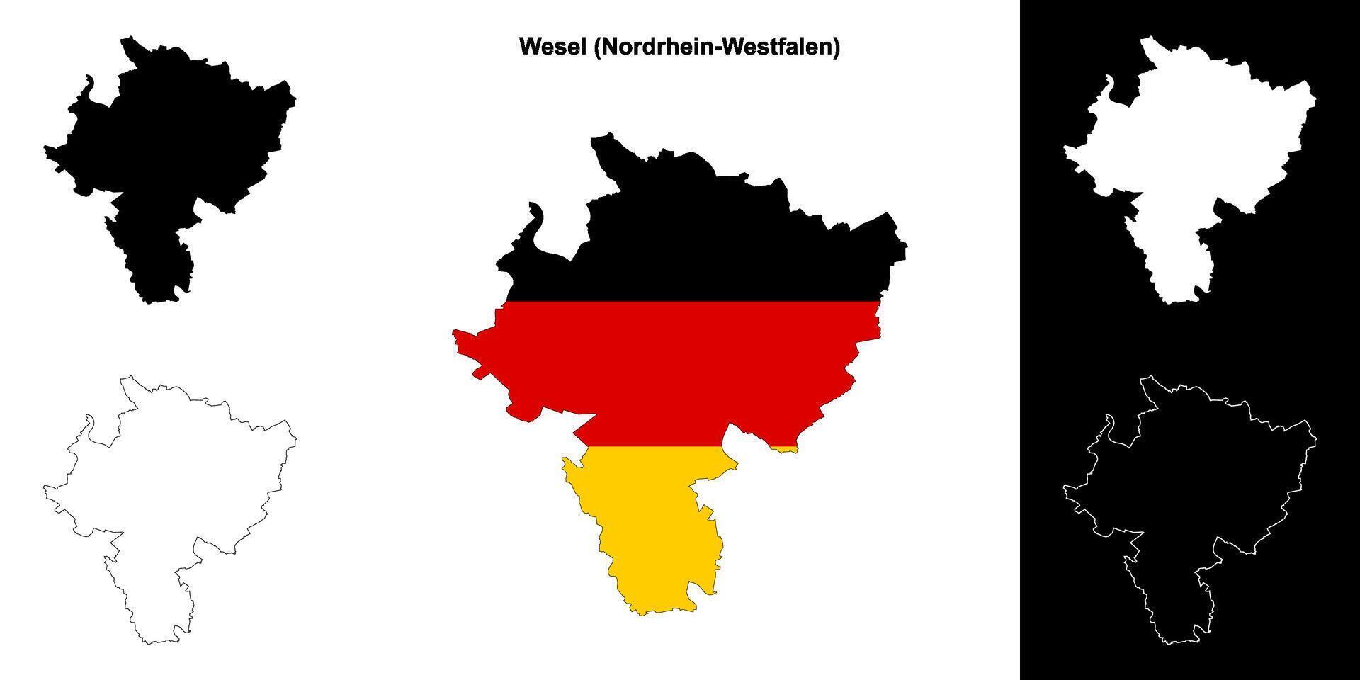 Wesel, Nordrhein-Westfalen vuoto schema carta geografica impostato vettore