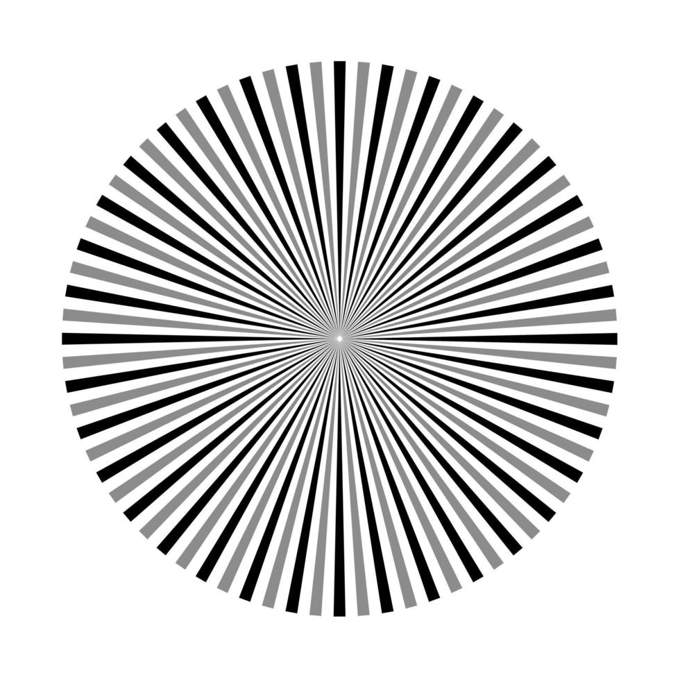 raggi, elemento di travi. sunburst, forma starburst su bianco. geometrico circolare. forma geometrica circolare astratta. illustrazione - vettore