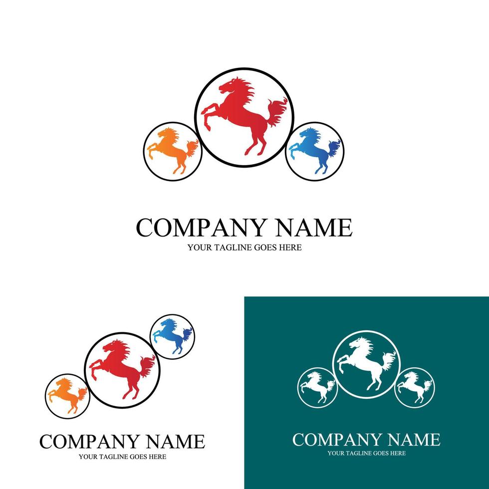 semplice cavallo icona logo vettoriale gratis