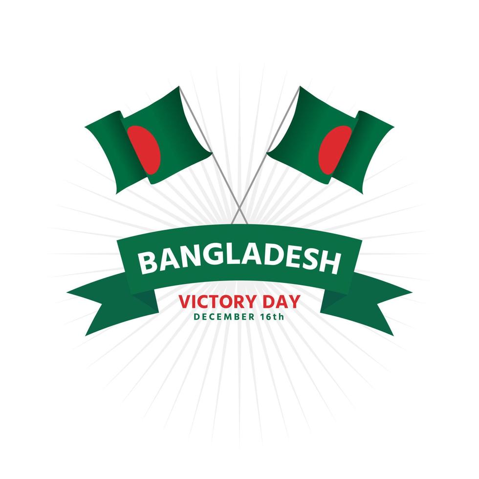bandiera verde del giorno della vittoria del Bangladesh vettore