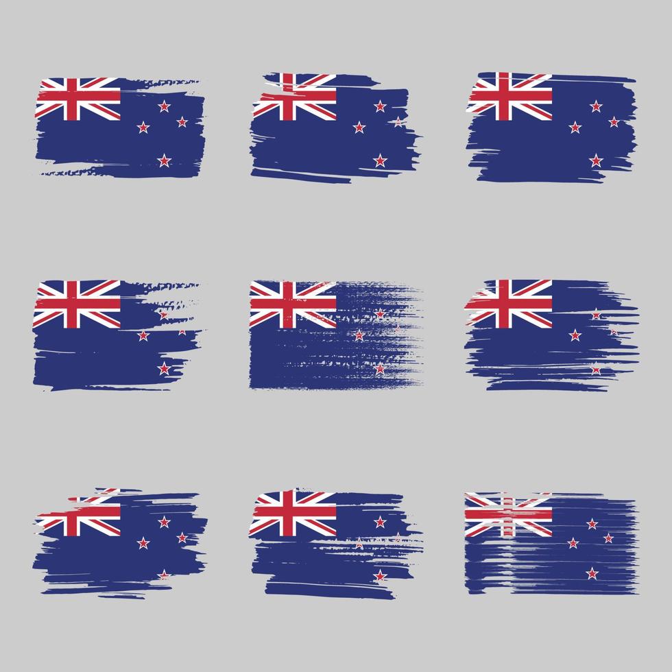pennellate di bandiera della Nuova Zelanda dipinte vettore