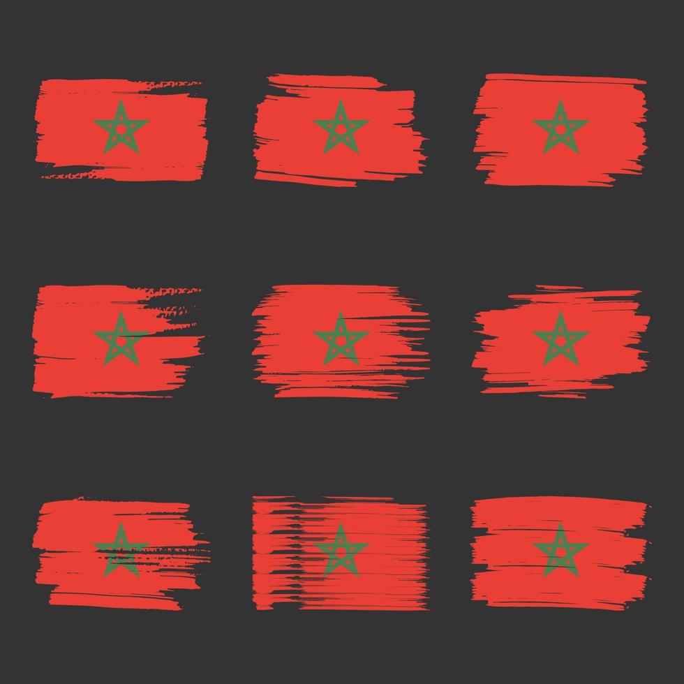 pennellate di bandiera del Marocco dipinte vettore
